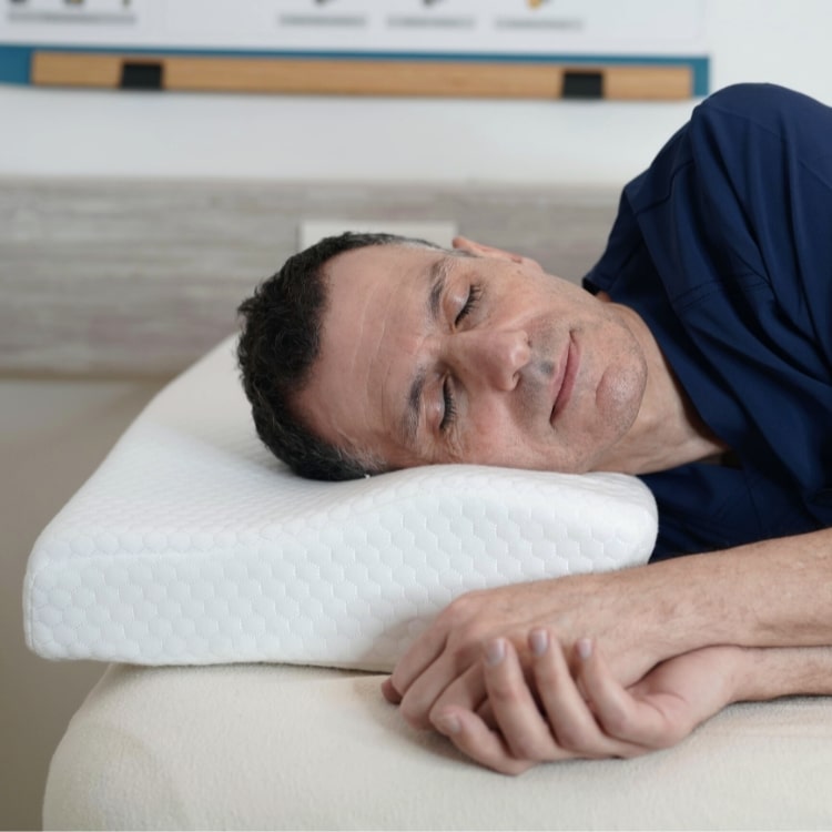 Spinaly's Spinaly Deep Sleep orthopedic pillow for neck pain and relief of stiff neck and neck pain during sleep